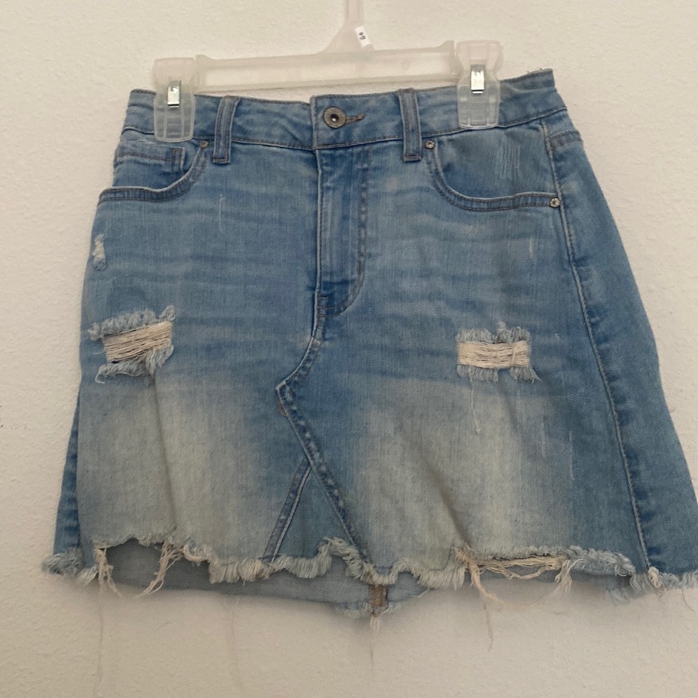 A faded Jean skirt